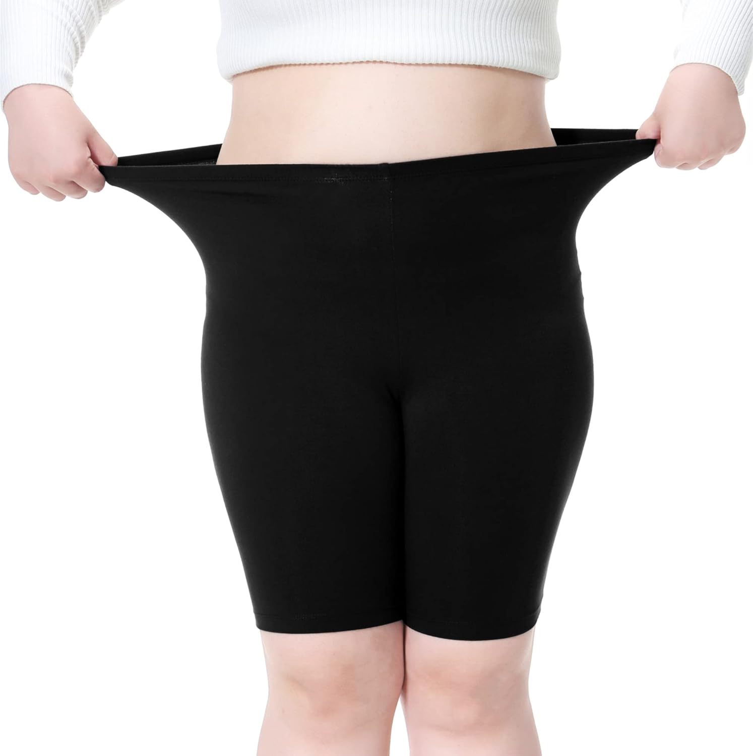 Women's Plus Size Short Leggings Ultra Soft Modal Cotton Shorts Under Dresses Mid Thigh Leggings Pants - Image 4