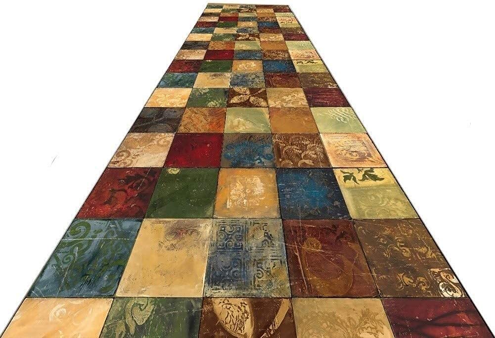 Tapis de coureur géométrique 3D rétro et tapis de très long format 80x700 cm