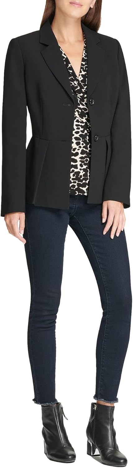 DKNY Pleated Peplum Jacket Blazer