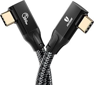 USB C to USB C Cable Right Angle 1.6 ft, iDsonix 3.2 Gen 2 USB-C Cable 100W - 4K 60HZ Video Output 20Gbps Type C Data Trandfer Cable Fast Charging Cable for MacBook Pro, iPad Pro, Samsung