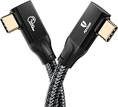 iDsonix Câble USB-C vers USB C à angle droit, 3.2 Gen 2 Câble USB-C 100W - Sortie vidéo 4K 60HZ 20Gbps Type C Câble de transfert de date Cordon de charge rapide pour MacBook Pro, iPad Pro, Samsung