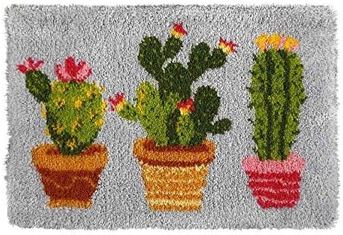 Orchidea Latch Hook Kit: Rug: Cactus, 74.5 x 50cm
