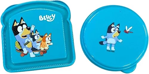 Greenbrier International, Inc. Bluey - Juego de 2 cajas de almuerzo – Incluye 1 recipiente reutilizable para sándwiches y 1 tazón de aperitivos para