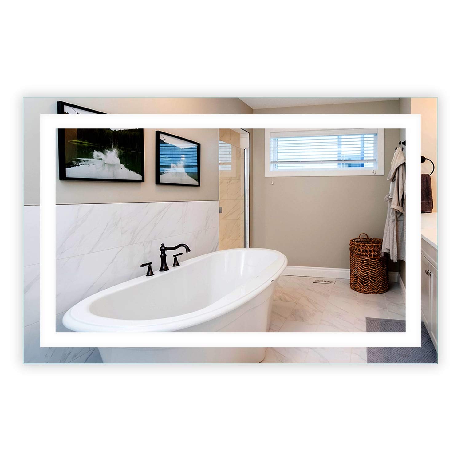 Mirrors and Marble Mirrors And Marble Wall Mounted Lighted Vanity