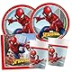 Procos - Partyset S Spider Man Crime Fighter, 52-teiliges Set, 16 Teller, 16 Becher, 20 Servietten, Einweggeschirr, Partygeschirr, Tischdekoration