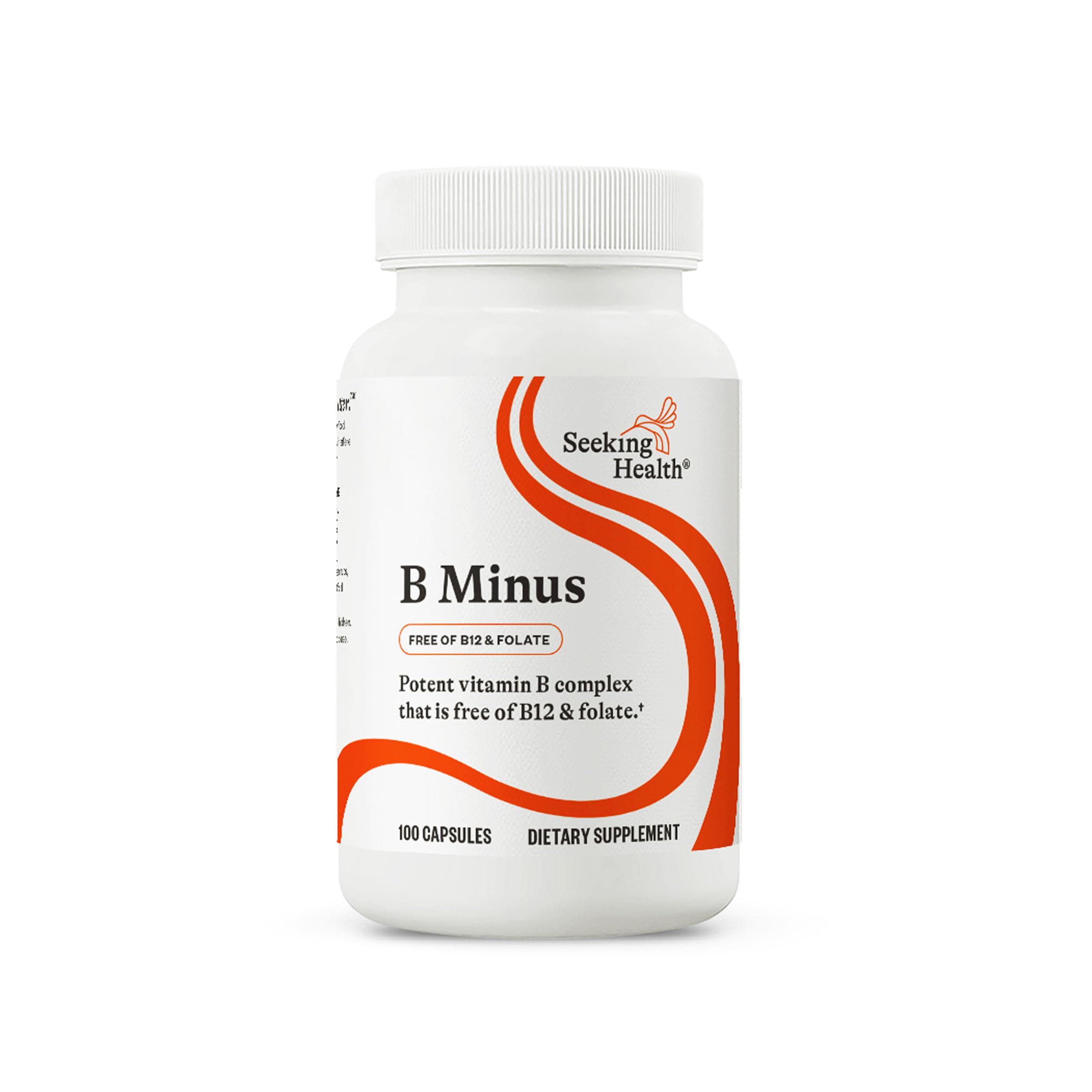 Seeking Health B-Minus, Vitamin B Complex to Support Methylation, MTHFR Support, Methyl-Free, Niacin, Biotin Supplement for Women, Vegetarian Capsules (100 Capsules)*