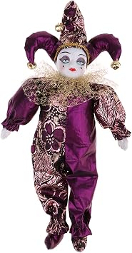 SM SunniMix 30cm Porcelain Doll Harlequin Doll Figures Delicate for Valentine Gift