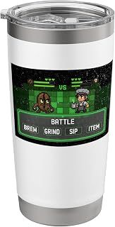 Barista Coffee Bean Battle RPG Gamer Stainless Steel Insulated Tumbler