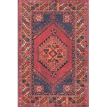 Momeni Afshar Polyester Area Rug, 5 X 76", Red
