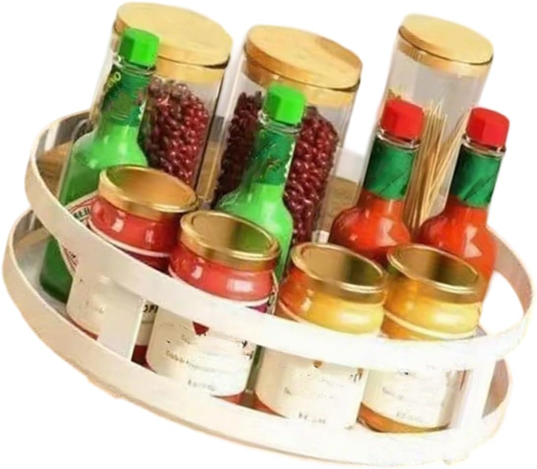 Rotating Shelf Metal Storage Rack Adjustable Space Saving Organizers for Kitchen Bathroom Accessory Adjustable Tiers Kitchen Shelf Organizers