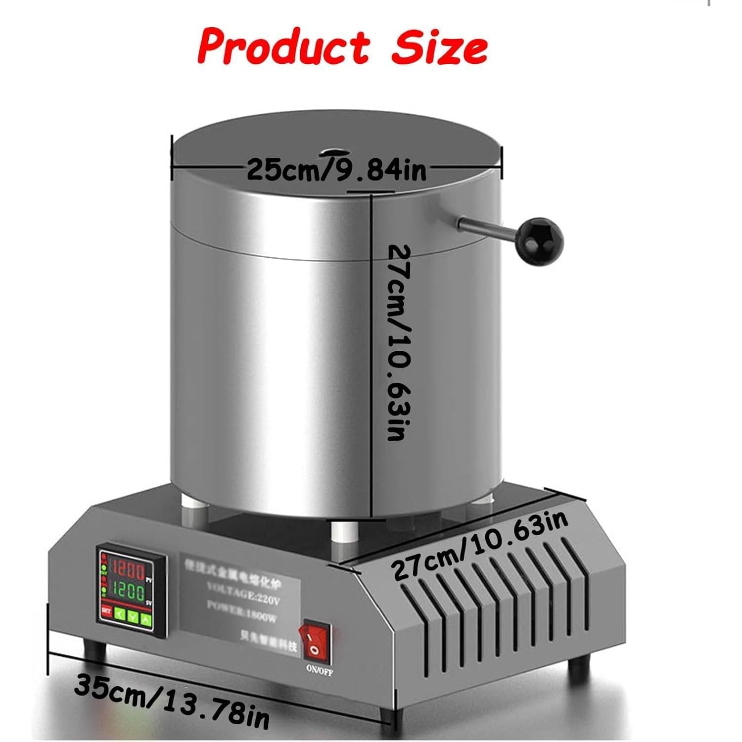 Horno de fusión eléctrico para oro, plata, cobre, 1200 °C, crisol de grafito de 10 kg para reciclaje de chatarra