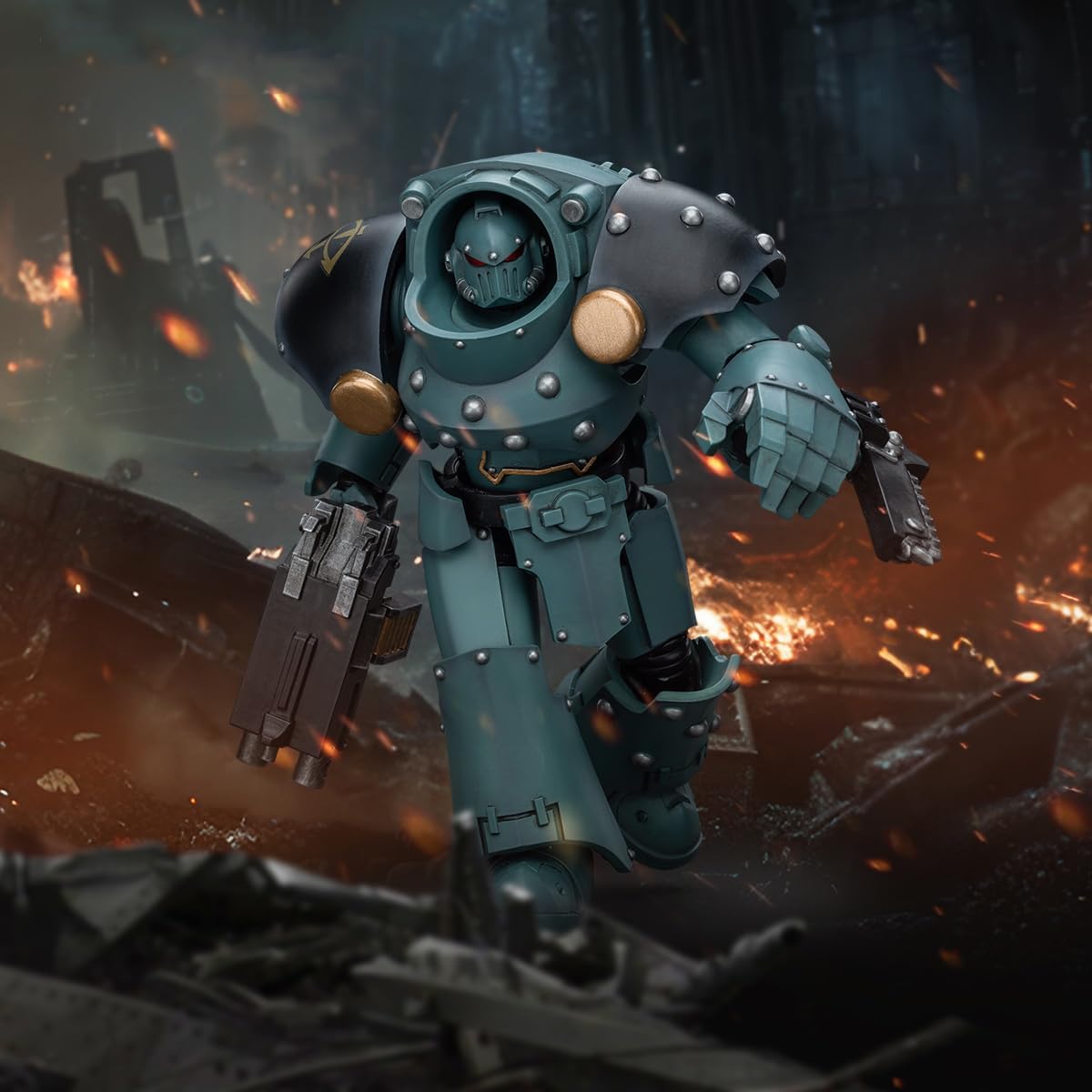 JOYTOY Warhammer The Horus Heresy 1/18 Action Figure Sons of Horus Tartaros Terminator Squad Terminator with Combi-Bolter and Chainfist Collection Model Birthday Gifts