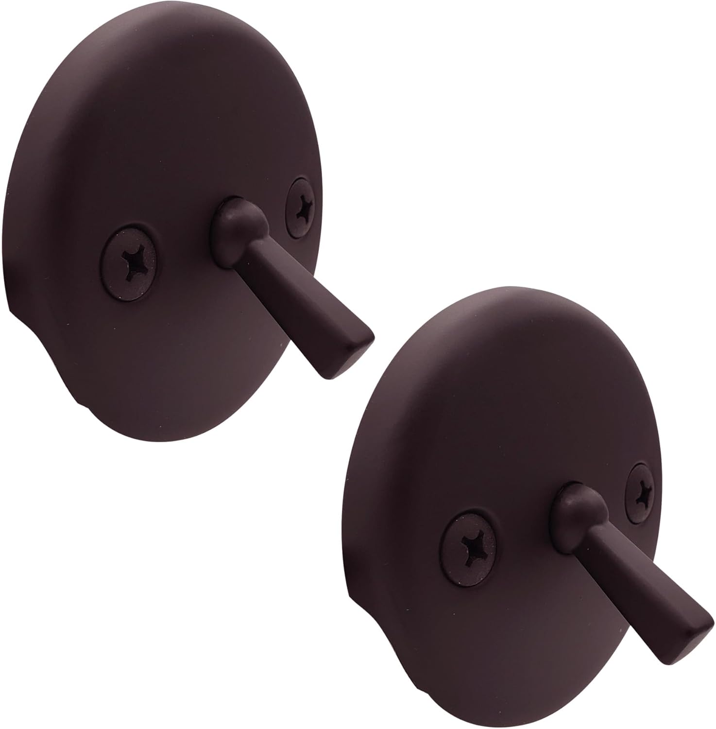 Westbrass R330-2-12 3-1/8" Two-Hole Bathtub Overflow Faceplate with Trip Lever and Screws, Oil Rubbed Bronze (2-Pack)