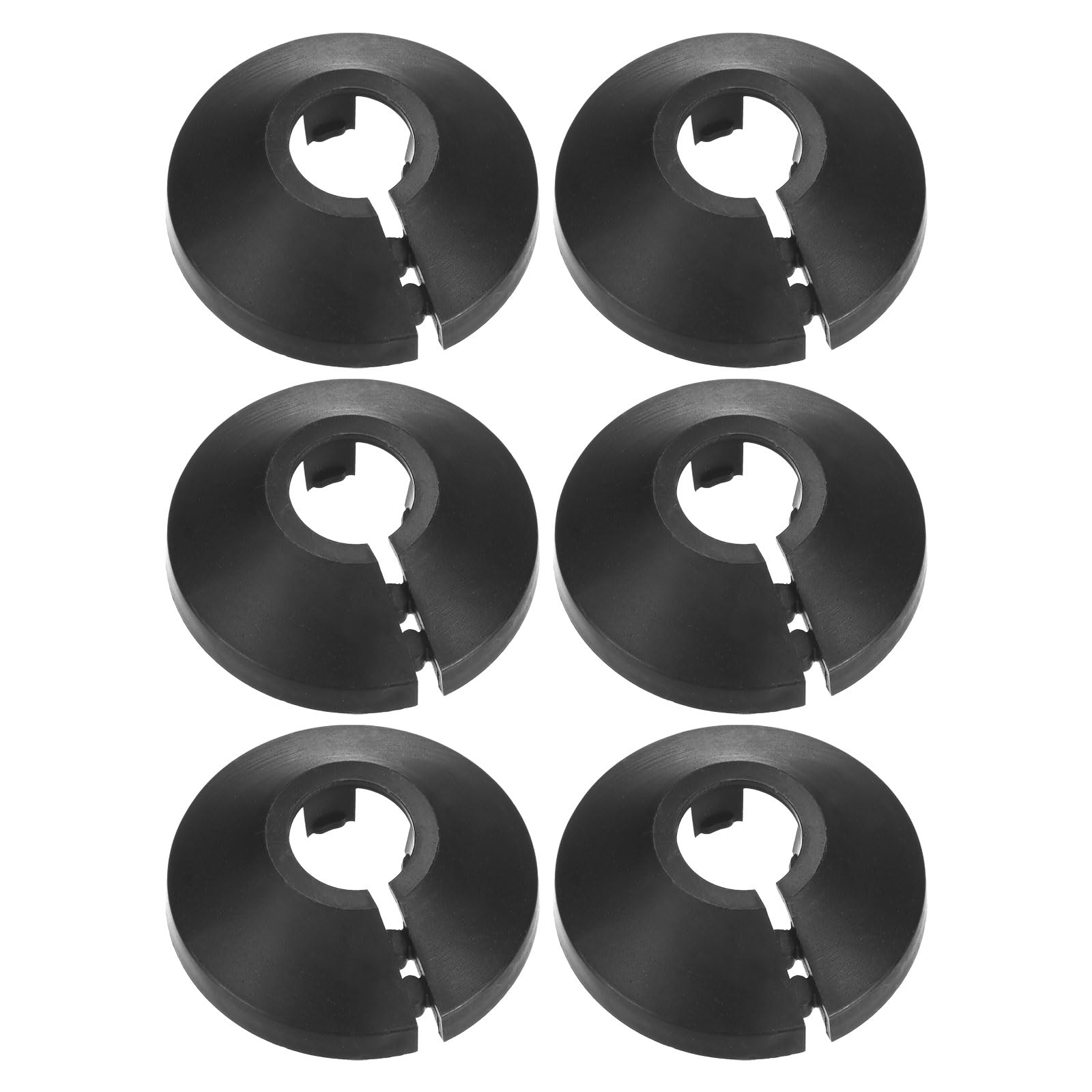 M METERXITY 6-Pack Pipe Cover Decoration, Suit for 12mm Outer Diameter Flange Water Pipe Escutcheon Water Pipe Drain Line Cover for Radiator Pipe/Water Drain Tube [Black]