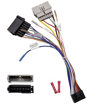 16Pin ISO Aftermarket Radio Harness Adapter Compatible with Chrysler 1984-2001 Dodge 1984-2001 Jeep 1997-2001, 16Pin Android Car Stereo Wiring Harness with SWC Reverse for Ram Wrangler