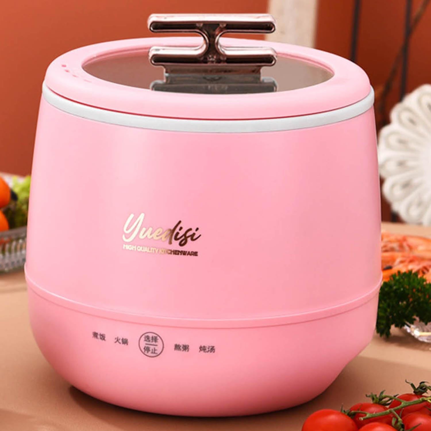 Generic Mini Cuiseur à Riz 1.8L, Cuiseur à Riz pour 2 à 3 Personnes, Antiadhésif, Rose