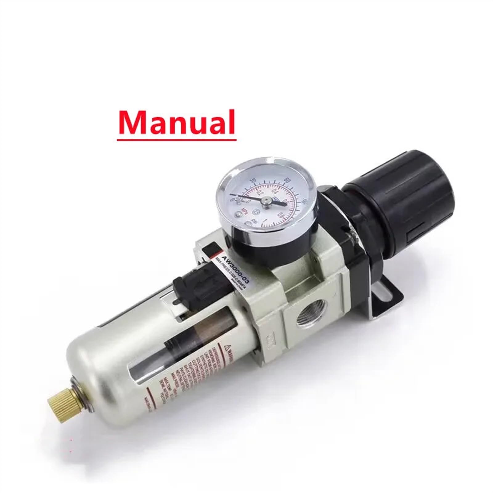 regulator sprężonego powietrza, Regulator ciśnienia pneumatycznego Filtr sprężarki Separator powietrza, oleju, wody AW2000-02 AW3000-03 AW4000-04(Aw4000-04 Fiber)