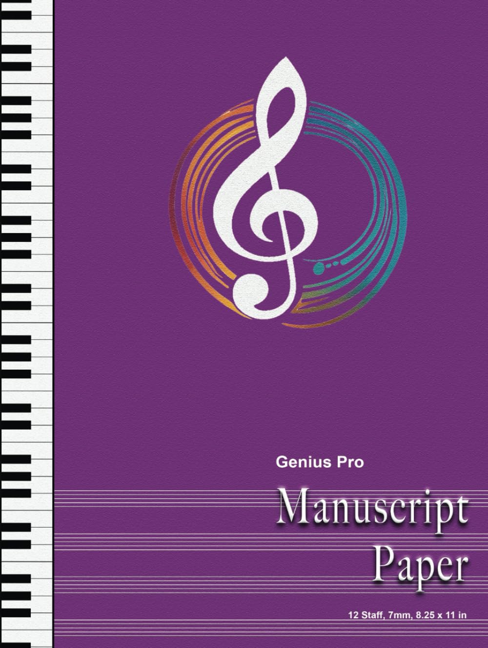 Cahier de musique Genius Pro 12 portées 208 pages couverture rigide violette 7mm