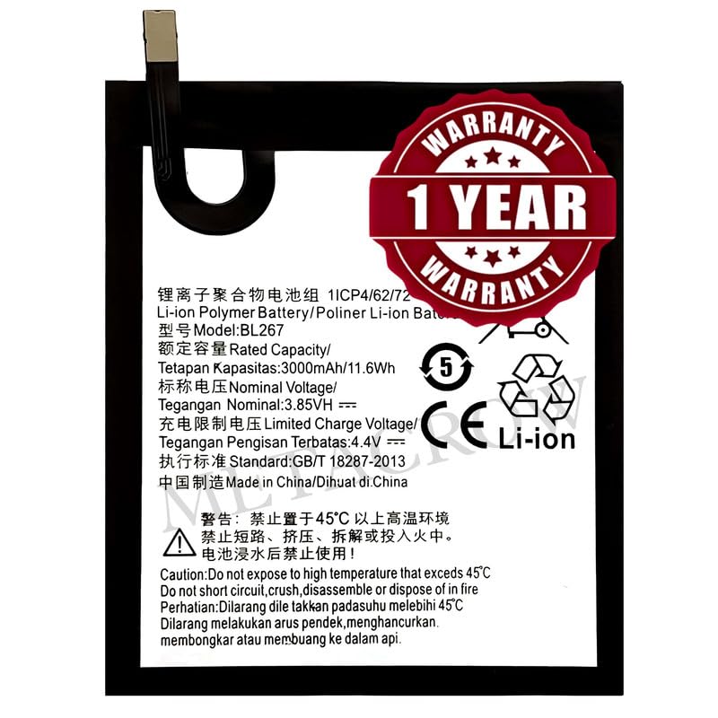 Image of Original BL267 Battery Compatible for Lenovo Vibe K6 (K33a48, K33b36) - (3000mAh) - 1 Year Warranty JK1