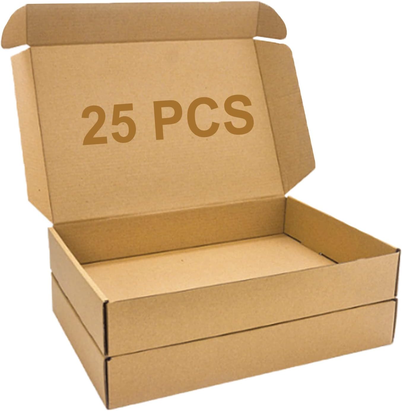 LOLYSIC 25Pcs Postal Boxes, 25x20x7cm / 10"x8"x3" Corrugated Cardboard