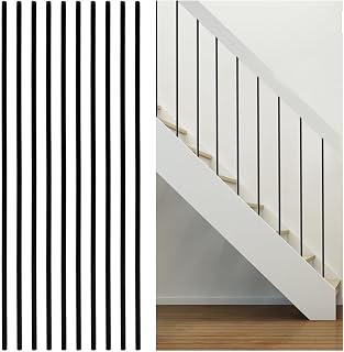 30Pack Wrought Iron Plain Balusters 5/8 Inch x 44 Inch Round Hollow Straight Stair Spindles, Decorative Metal Balusters Spindles for Decks