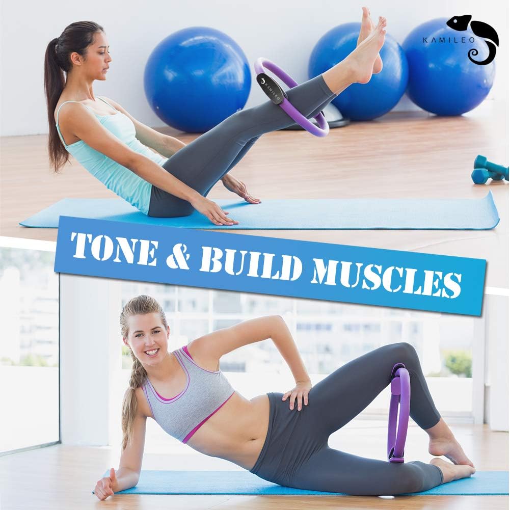Kamileo Pilates Ring, Full Body Toning Magic Circle with Exercise Poster, High Resistance Fitness Ring for Strength Flexibility Posture Sculpting…