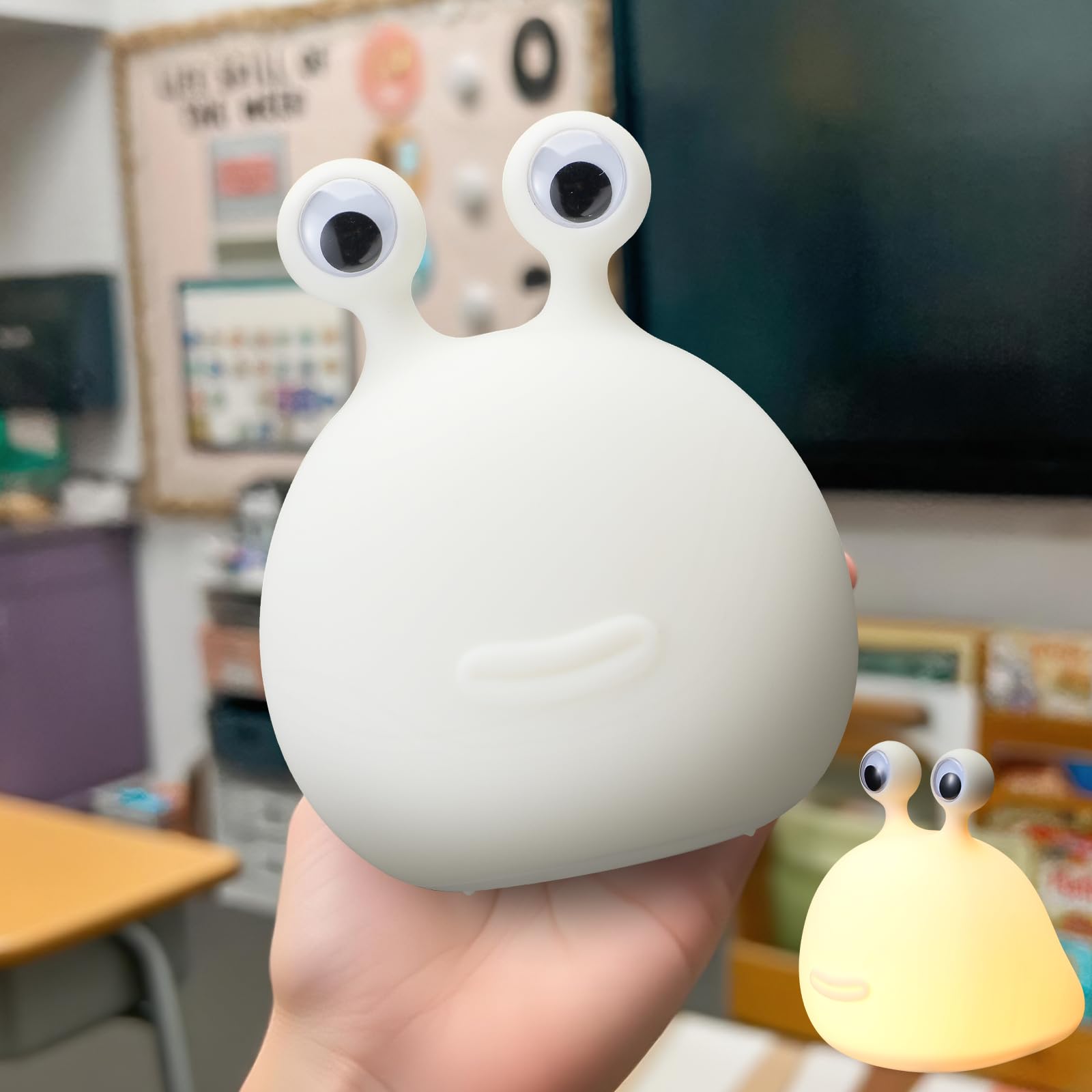 Seenelling Slug Night Light with Touch Don't Bug Me Slug Lamp Gifts for Valentine Classroom Decorations Silicone Soft Snail Eyeball Touch Light from