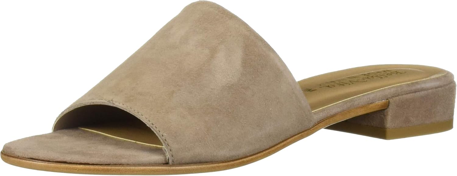 Bella Vita TES-Italy Slide Sandal Heeled, Taupe Italian Suede Leather, 5 M US