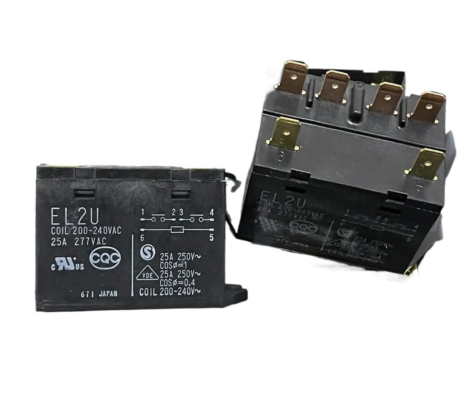 Relais EL2U 200-240VAC NISZA G7L-2A à 6 broches pour circuits électriques