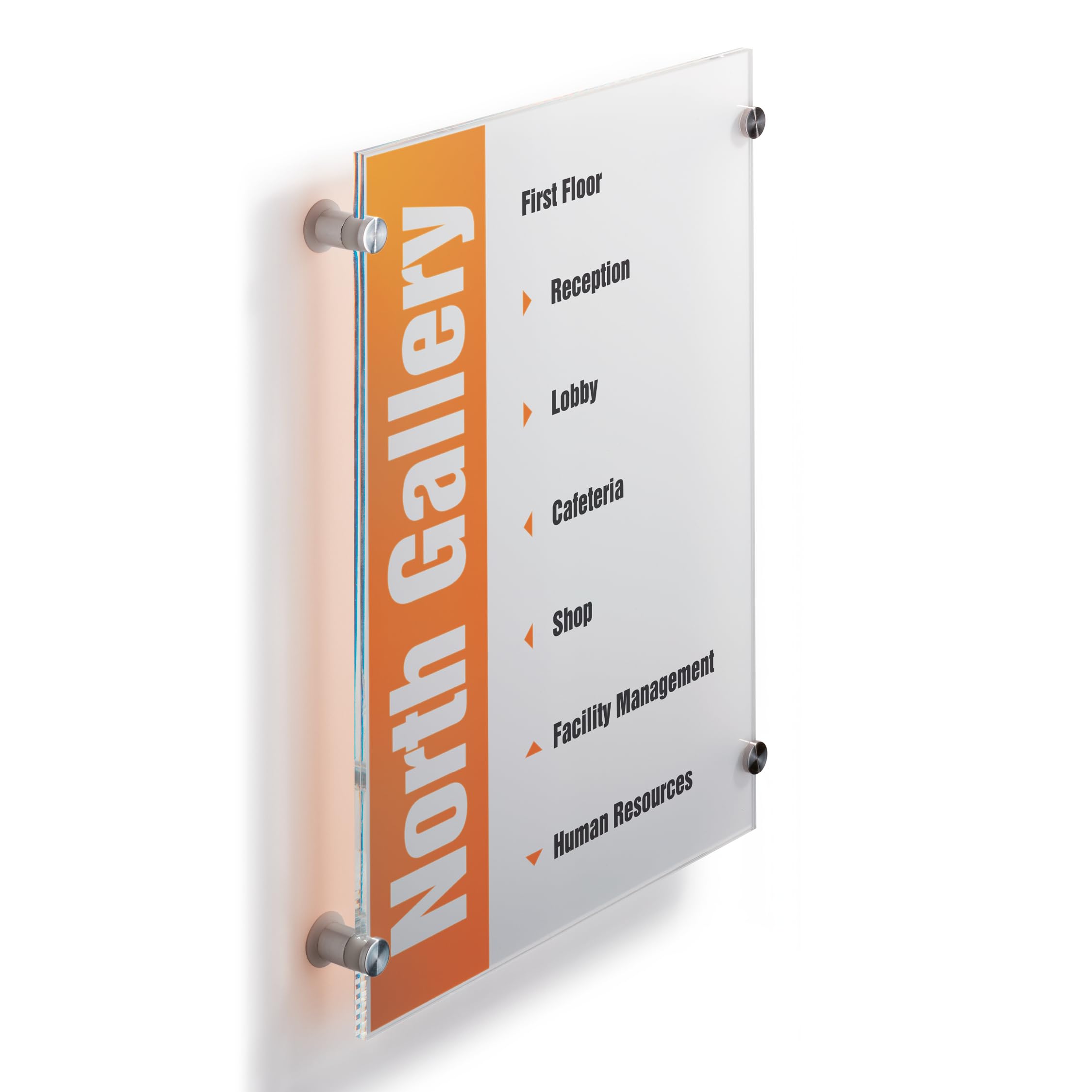 Rackhams Crystal Frameless Acrylic Door Sign Holder Wall Mounted | A3