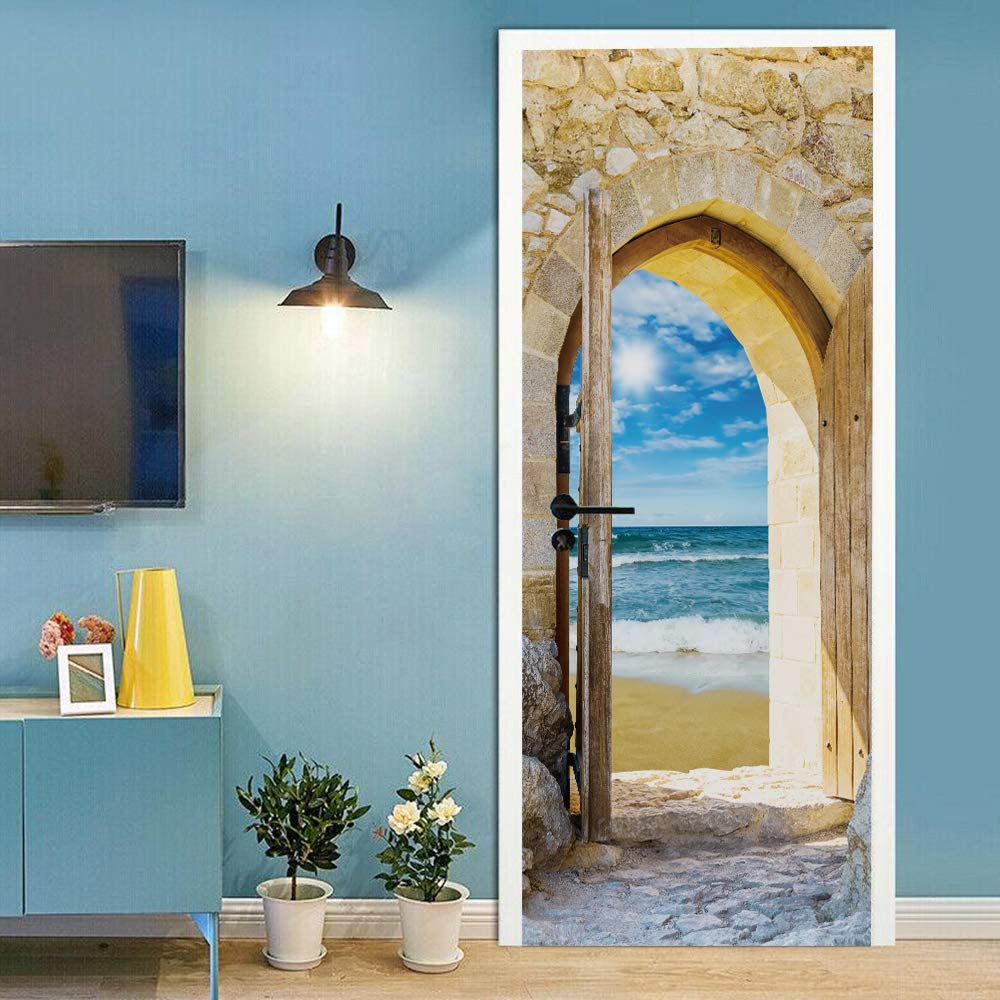 Sticker porte vue mer amovible et imperméable pour relooker la maison