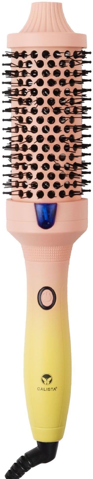 CALISTA FAUXblo Blowout Brush, 1.77", Ionic, Smooth & Shine (Pink Lemonade) | Single 365°F heat setting; dual voltage; dual-row easy-glide teeth reduce tangles; includes thermal protective glove