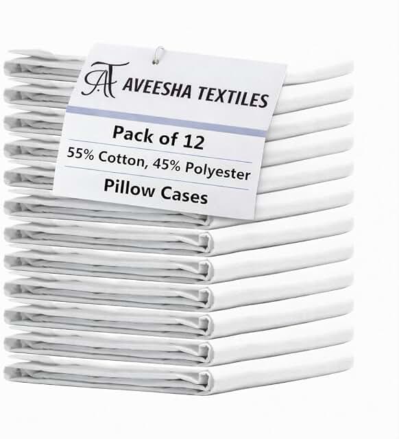 Aveesha 12 Pack Poly Cotton Pillow Cases