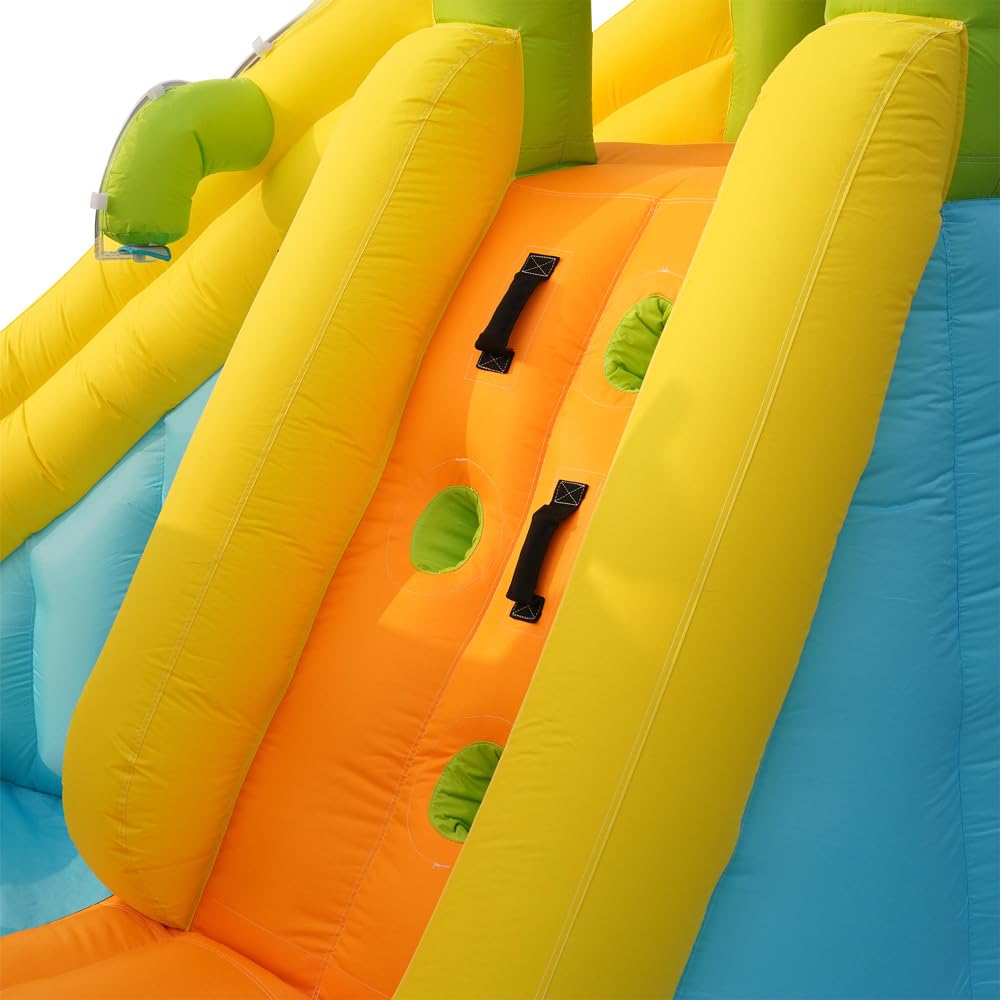 Castillo Hinchable con tobogán acuático y Piscina, Castillo Hinchable de Juegos acuáticos para Exteriores, Parque Infantil acuático con Ventilador, Juguete Hinchable Grande para niños (433x375x165cm)