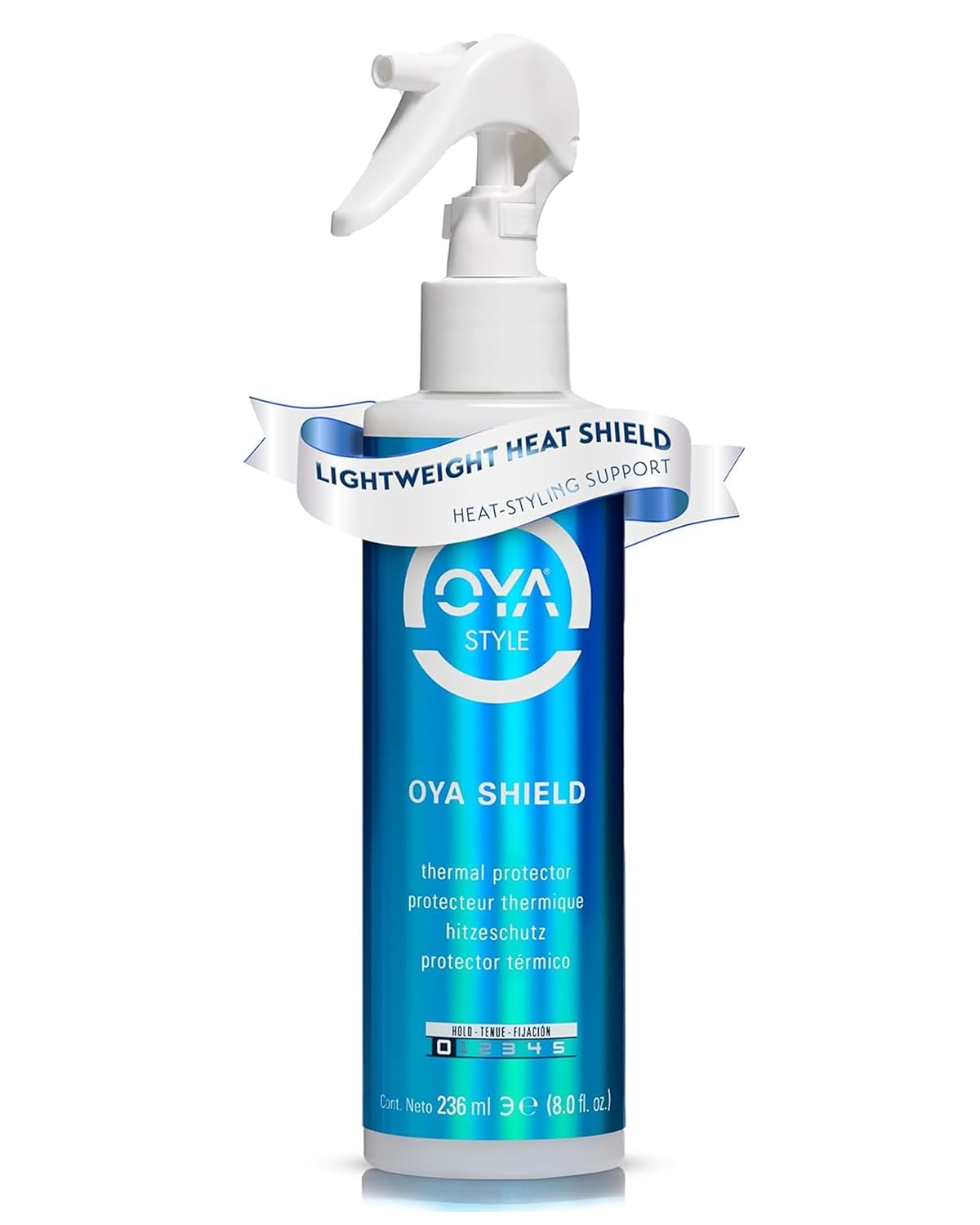 OYA SHIELD Heat Protection Spray - Protects, Strengthens and Improves Hair Elasticity - Lightweight Thermal Shield for Blow Dryer, Flat Iron & Curling Tools - Safe Styling for All Hair Types - 236 ml