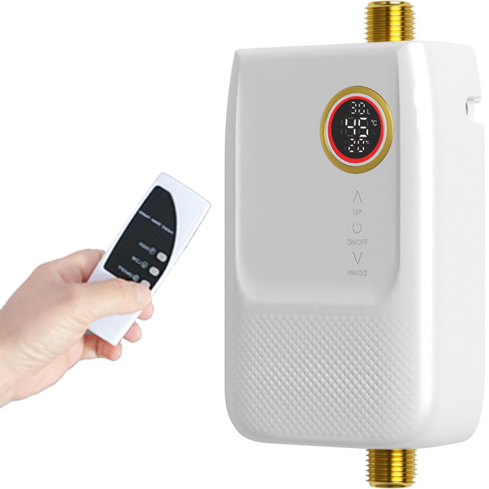 5500W Instant Tankless Electric Water Heater with Remote Control, 220V, 25A  Fast 3-4s Heating, Mini Under Sink Water Heater with LED Screen