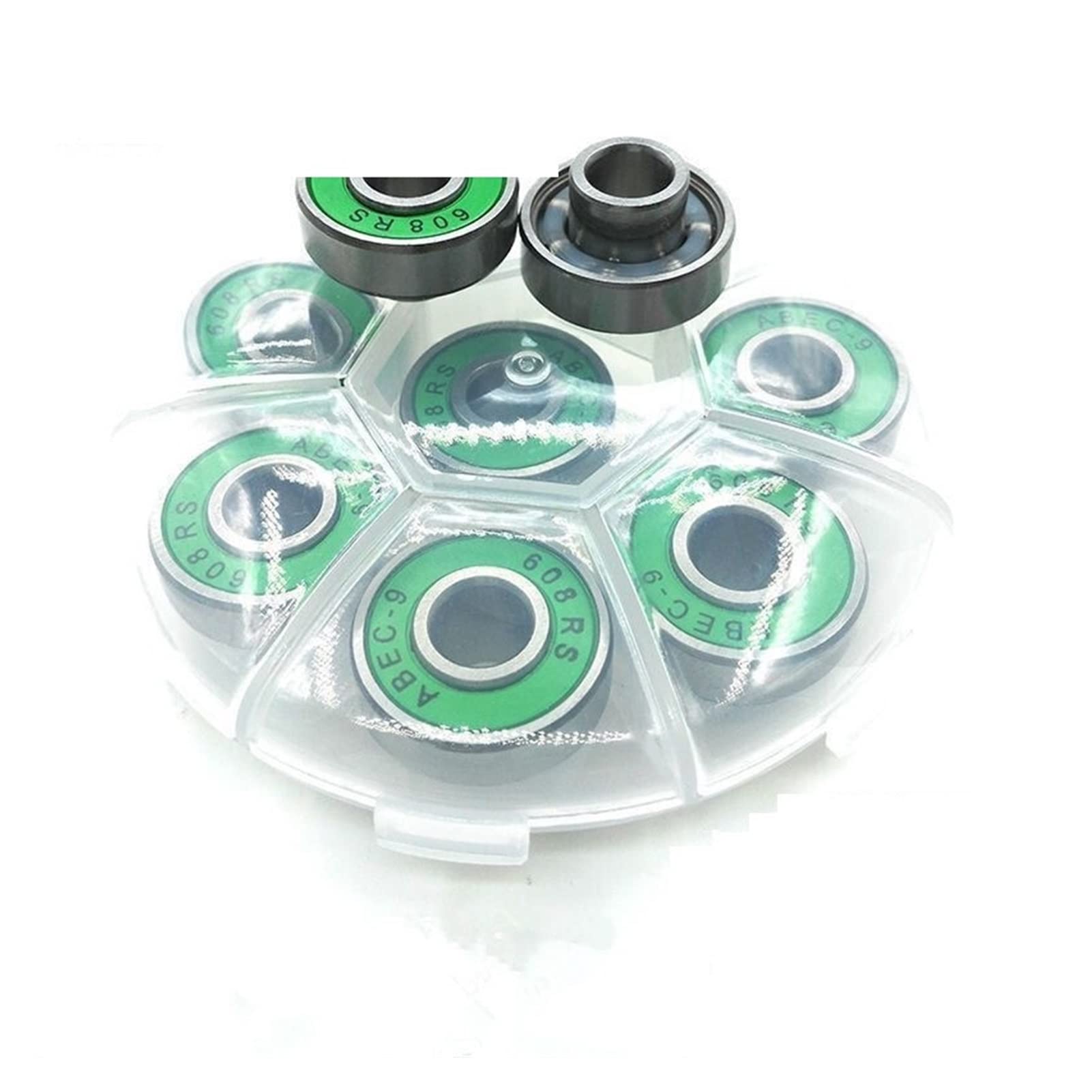 TBZOQAID Bearings 8PCS 608 Ceramic Ball Skateboard Bearing 8x22x12.6mm Integrated Spacer for Longboard Drift Danceboard(Rojo)