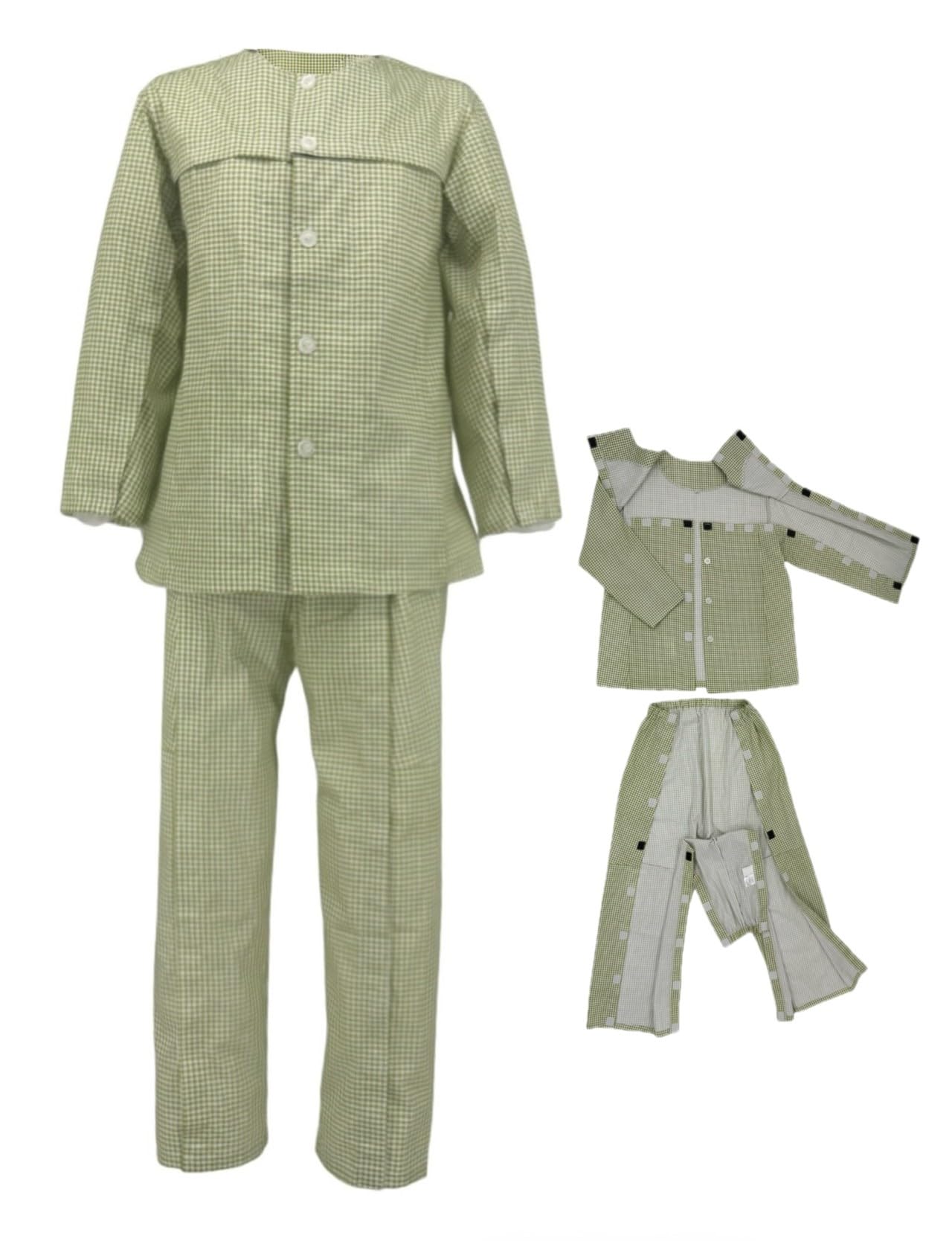 Amazon.co.jp: 2910 介護 パジャマ 通年 フルオープン ギンガム (S, 3