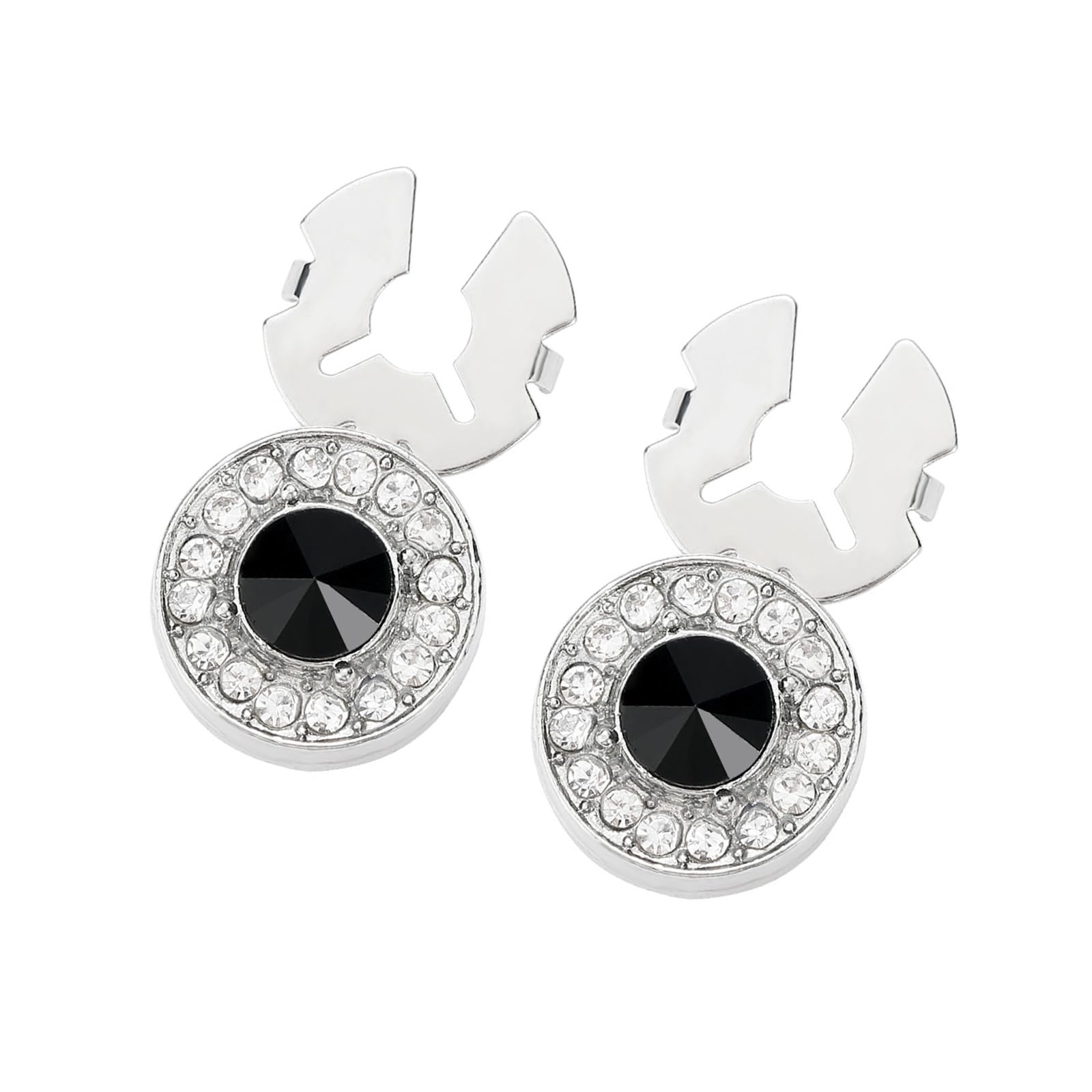 Yjcnelcr 2 Pack Decorative Metal Button with Secure Clip Fastening Mechanism Crystals Clip Selectors