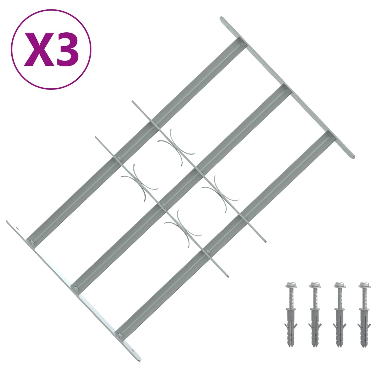 Rejilla de seguridad para ventanas con 3 barras transversales para balcón, planta baja y ventana de bodega -A1