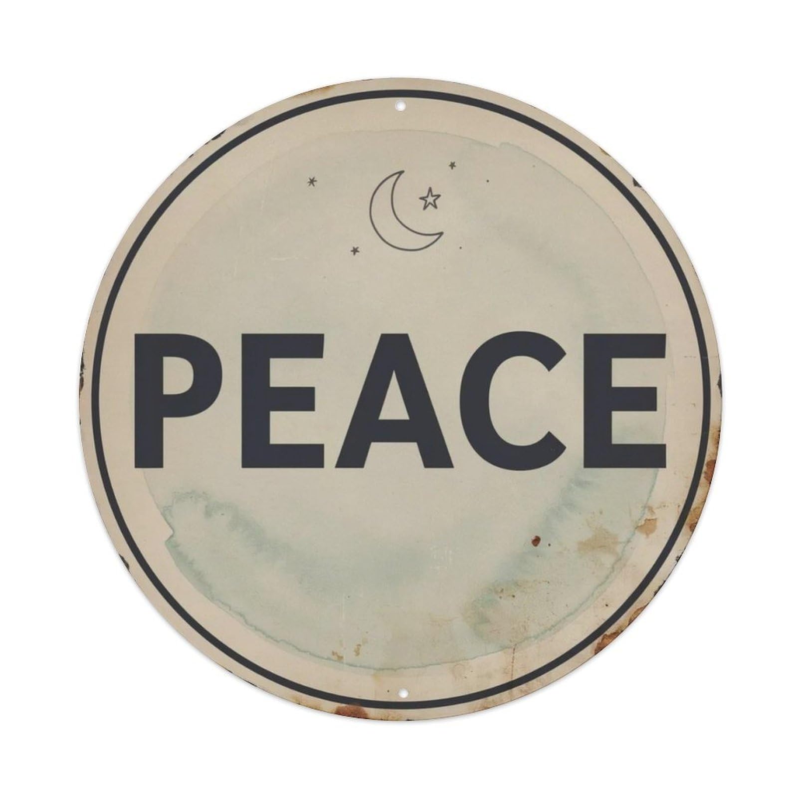 Peace Nordic Minimalist Metal Tin Sign Plaque
