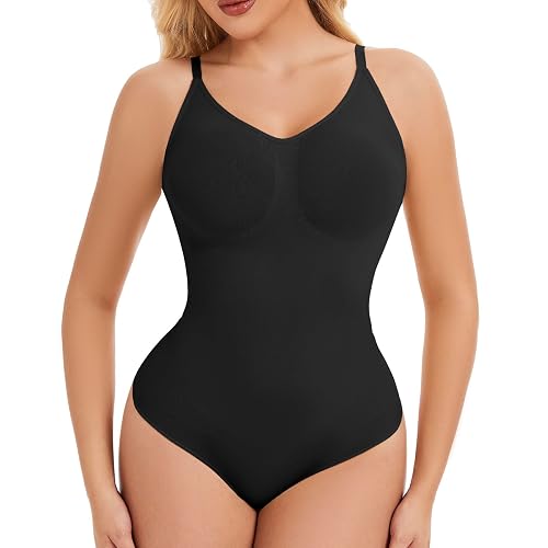 Shapewear Bodysuits for Womens Tummy Control Slimming Thong Body Shaper