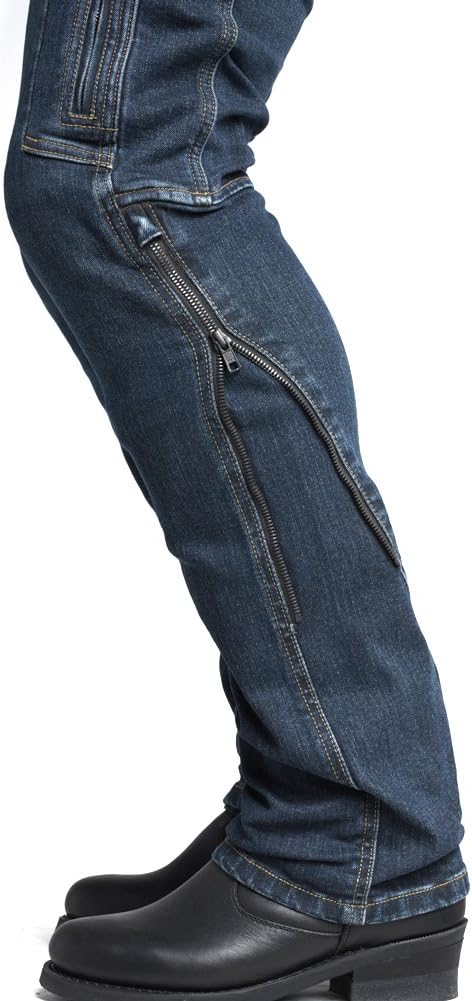 MAXLER JEAN Biker Jeans for men - Slim Straight Fit Motorcycle Riding Pants, 002 Blue (Size 34) : Automotive