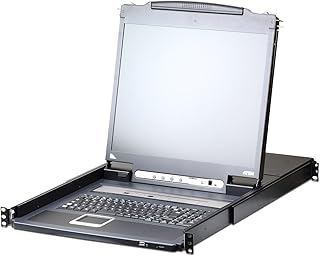 ATEN CL5708iM - Conmutador KVM LCD (IP, USB-PS/2,VGA, 16 puertos), color negro