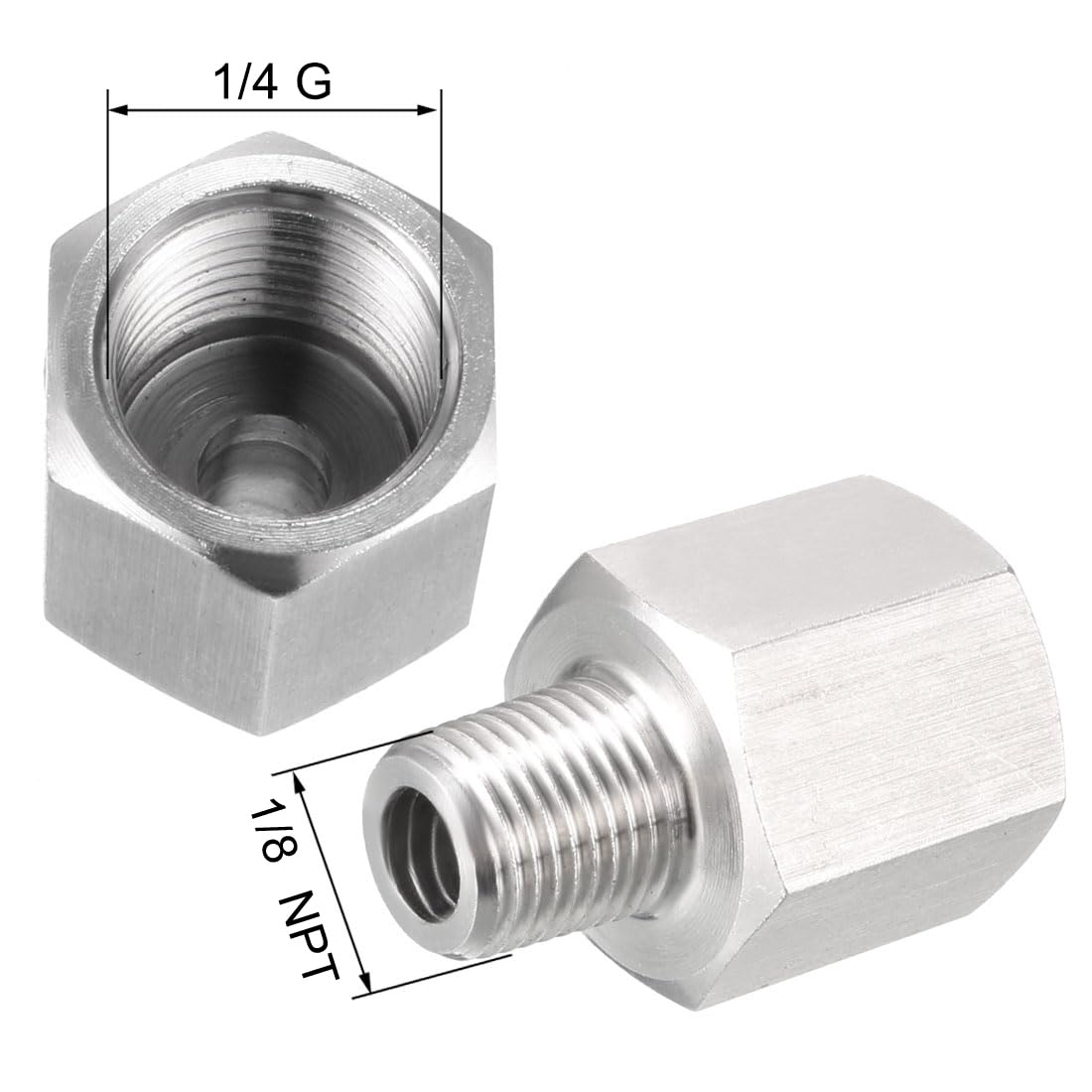 Reduzierverbinder Edelstahl 1/8 Zoll NPT Innengewinde auf M10 X 1 Außengewinde Sechskant Reduzierstück mit Unterlegscheibe Manometer Sender Adapter für Öldruck Sender (1 Stück Reduzierverbinder Edelstahl 1/8 Zoll NPT Innengewinde auf M10 X 1 Außengewinde Sechskant Reduzierstück mit Unterlegscheibe Manometer Sender Adapter für Öldruck Sender (1 Stück