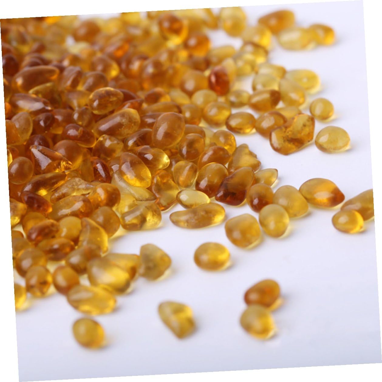 Aquarium Gravel and Terrarium Gravel 500g Set – Natural Colored Glass Pebbles in China Red and Amber, Bulk Decorative Substrate for Fish Tanks, Freshwater Aquariums, and Garden