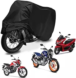 Capa de Cobrir Moto em Couro Impermeável Proteção Sol Chuva UV Com Forro Anti Riscos (XRE 190)