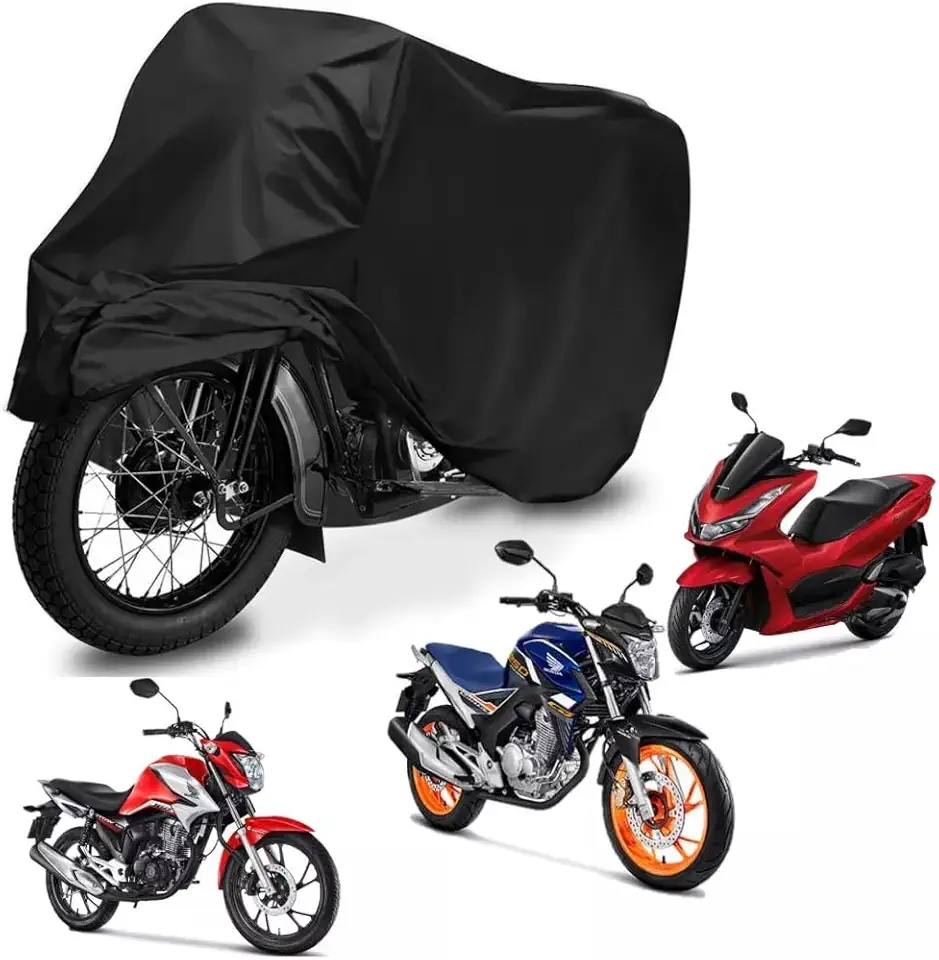 Capa de Cobrir Moto em Couro Impermeável Proteção Sol Chuva UV Com Forro Anti Riscos (FAZER 250)