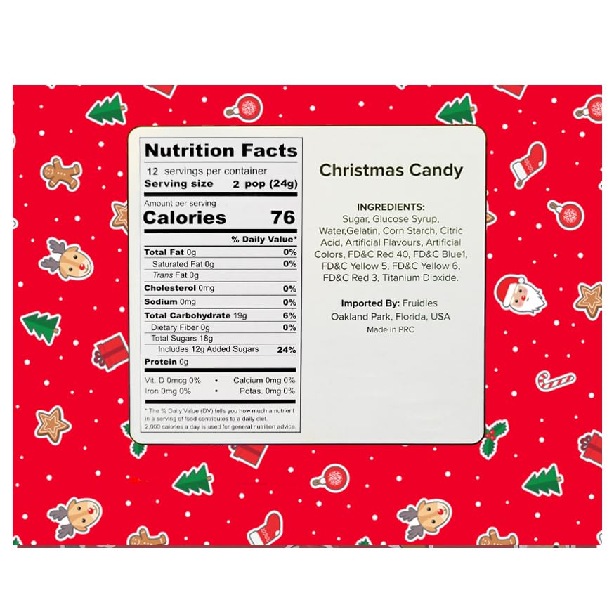 Miniatura 9 de Fruidles Paleta de remolinos de Navidad, sabor a fruta mixta, paletas envueltas individualmente, ventosas de remolinos de 2 pulgadas (paquete de 12)