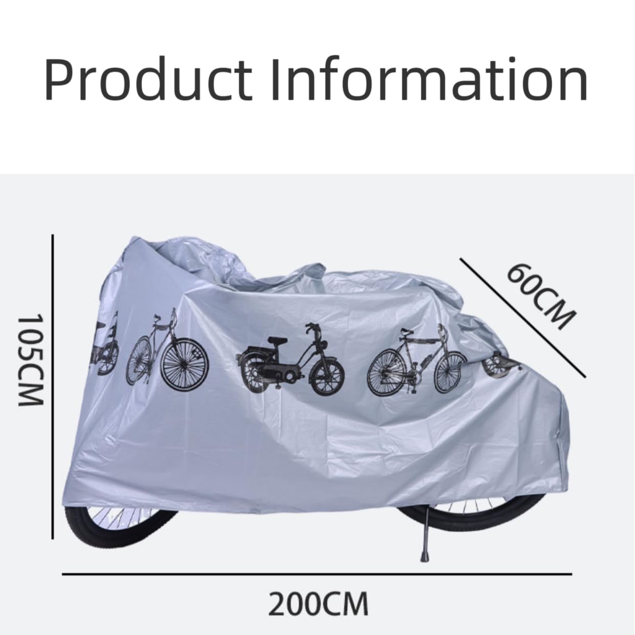 Copertura di protezione per bicicletta, impermeabile, resistente, 210 x 100 cm, per mountain bike, moto e auto elettrica, protezione anti polvere e raggi UV